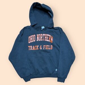 Vintage 1990s Ohio Northern University Track & Field Hoodie Russell Athletic Vtg